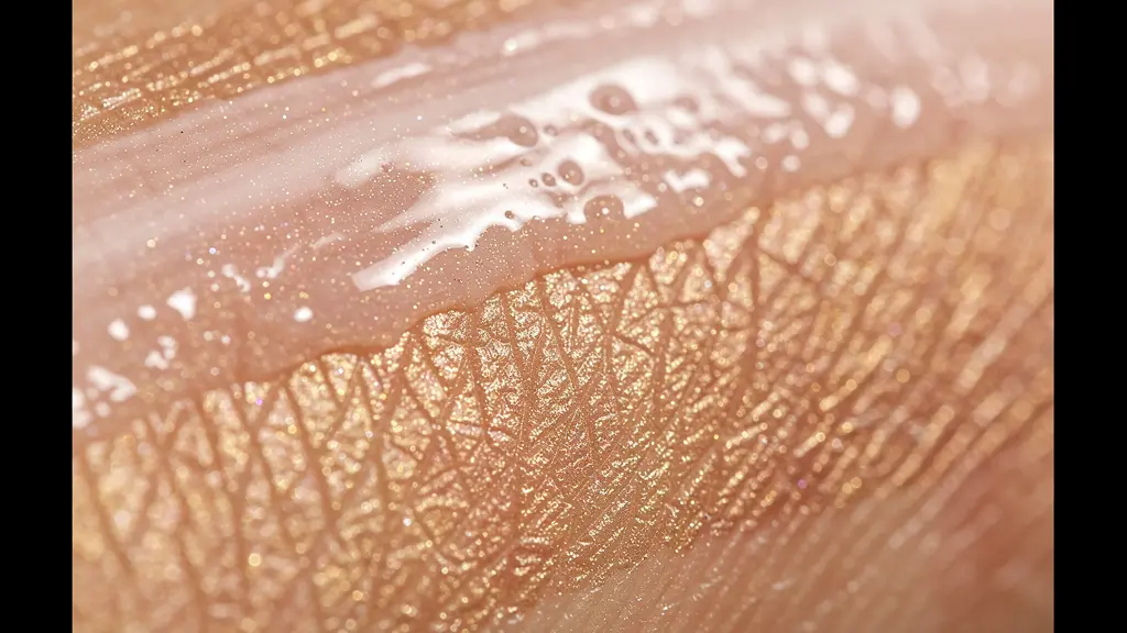 Vista macro de las capas de productos sobre la piel mostrando la interacción entre primer, hidratante y base