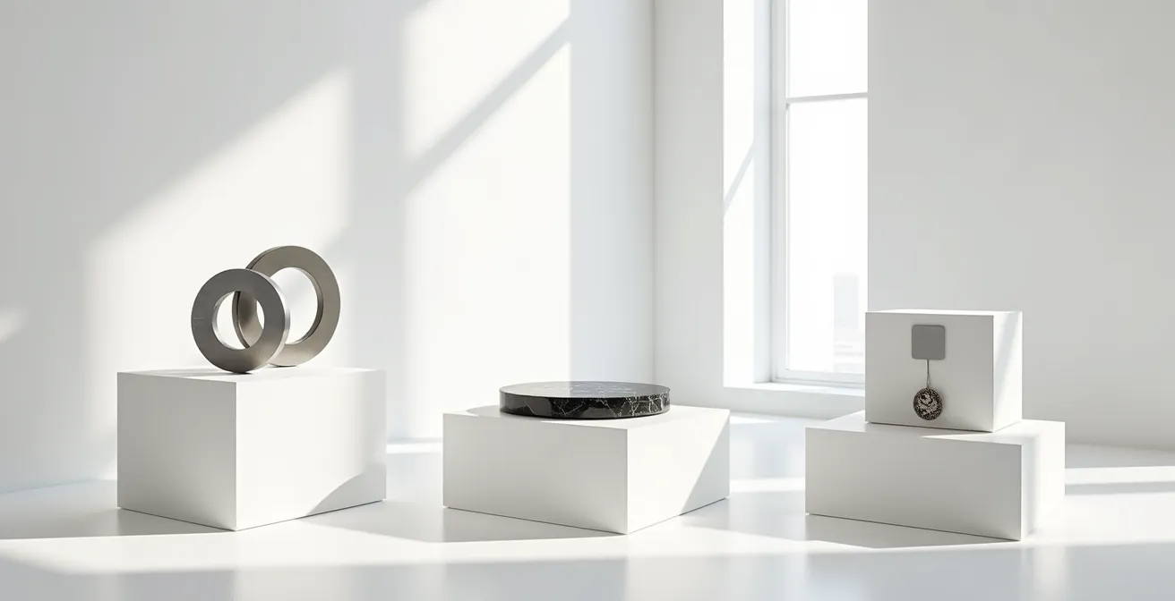 Escena minimalista mostrando el concepto de colaboraciones exclusivas en alta relojería