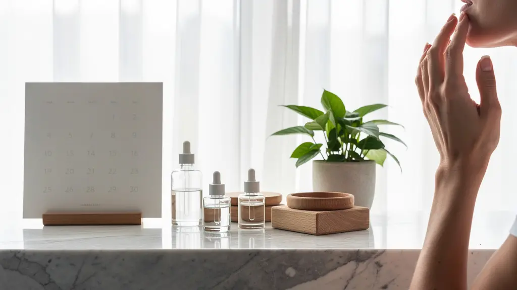 Secuencia visual mostrando la transformación gradual de piel irritada a piel sana