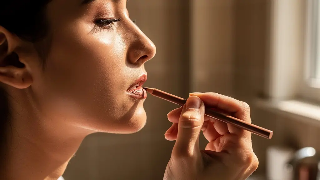 Aplicación de lápiz labial con técnica profesional